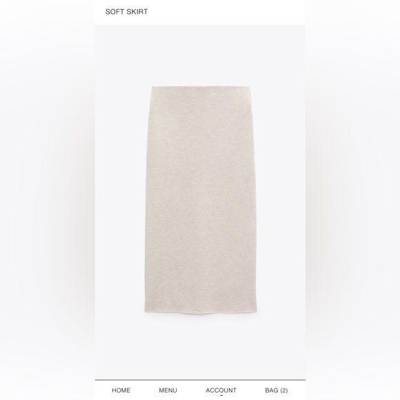 Gently used Zara Soft Pencil skirt, Size L, 56% polyester 44% cotton. Beige Marl - Picture 1 of 3